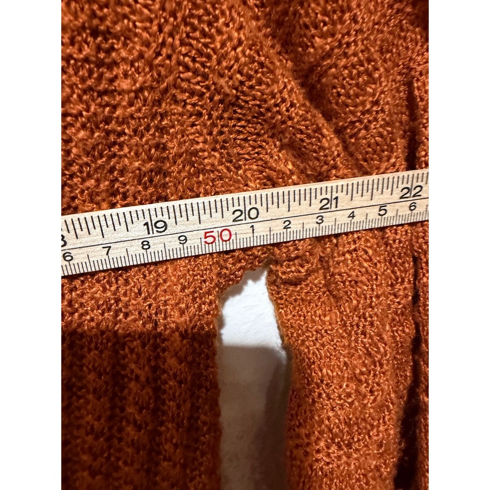 LC Lauren Conrad Womens XL Burnt Orange Pointelle Lace Bell Sleeve Knit Sweater - Picture 5 of 7